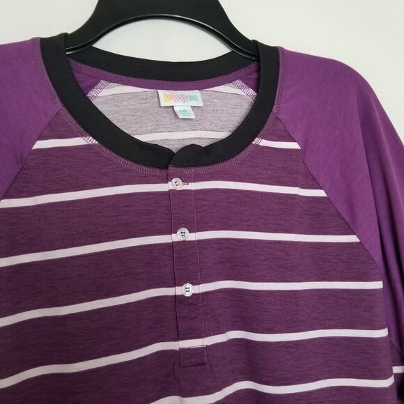 NWOT's - LuLaRoe Purple Striped Tunic Style Pullover Long Sleeve Size 2XL - Picture 2 of 8